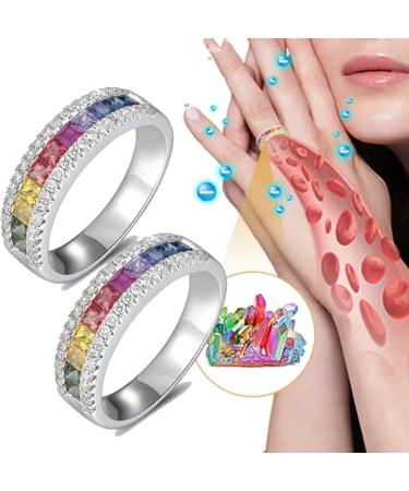 Wound magnetic therapy Lose weight rings adjustable anti-fear lymph drainage therapeutic magnet ring weight loss ring magnetic field therapy relief ring for men and women white white