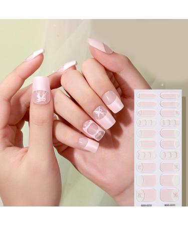 20 Pieces Semi Cured Gel Nail Strips Long Lasting Semi Cured Nail Stickers With Soft Glossy Gel Finish Gel Nail Sticker BSS0229 - Buy Online on GoSupps.com
