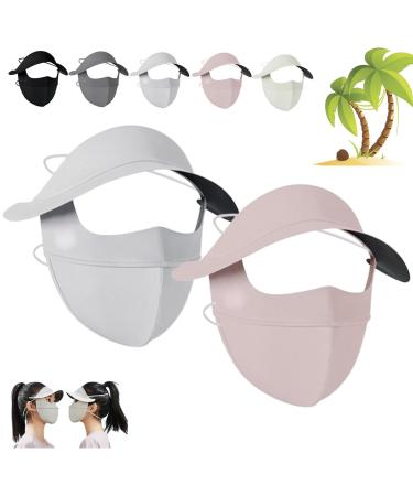 Ice Silk Vinyl Full Face Sunscreen Mask Ice Silk Vinyl Mask Anti-Uv Face Cooling Mask for Outdoor Cycling Sunscreen Hat 2E