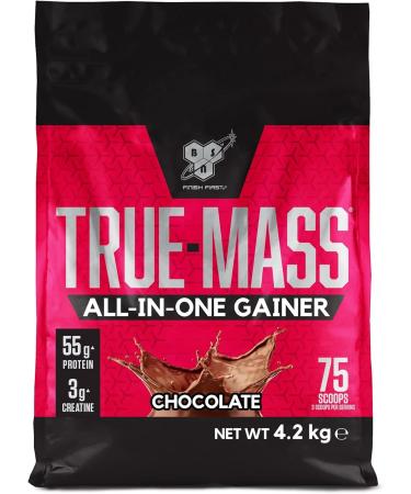 BSN True Mass all-in-one gainer protein and carbohydrate powder with creatine glutamine vitamin D and zinc muscle growth and relaxation training powder chocolate taste 25 portions 4.2 kg - Buy Online on GoSupps.com