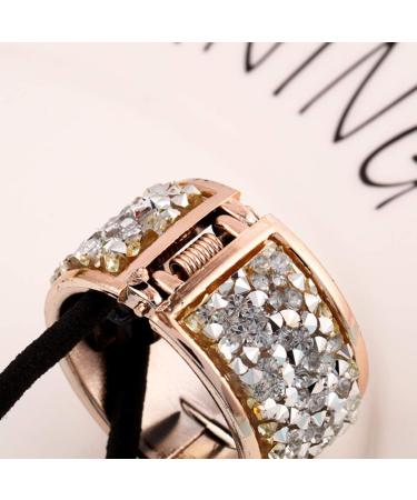 Lurrose 4pcs Rhinestone Glitter Ponytail Holders - Gothic Punk Hair Accessories | Elastic Metal Hair Ties for Trendy Styles - Buy Online on GoSupps.com