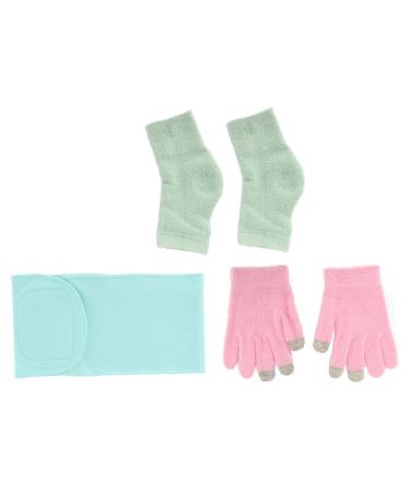 Qukaim Touch Screen Spa Gloves Touch Screen Spa Gel Socks Gloves Set for Cracked Dry Skin Reusable Moisturizing Gel Spa Neck Wrap Mask