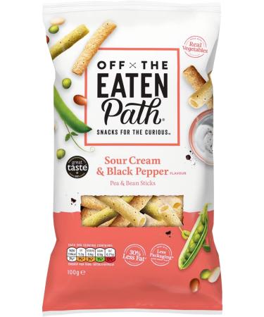 Off the Eaten Path Sour Cream & Pepper Bean Sticks 100g - Crunchy Snack with a Tangy Twist - Buy Online on GoSupps.com