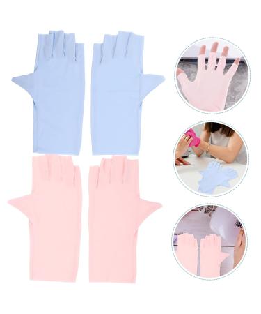POPETPOP 2 Pairs Sun Gloves Pink Gloves Nail Art Uv Gloves Nail Uv Gloves Protective Gloves for Manicure Gel Nail Lamp Uv Gloves Sun Protection Gloves Summer Nylon Nail Supplies 21x12x0.1cm As Shown1 - Buy Online on GoSupps.com