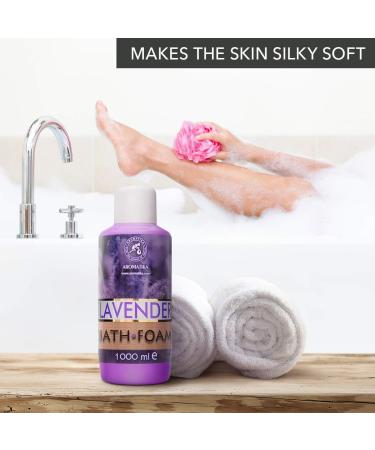 Lavender Bath Foam 1000ml - Aromatherapy for Good Sleep and Relaxation - Bubble Bath with Lavender Essential Oil for Wellness and Beauty - Spa Experience at Home - 1L Pack - Buy Online on GoSupps.com