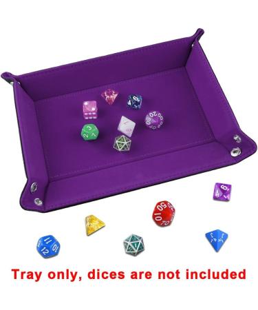 SIQUK Double Sided Dice Tray - Folding PU Leather & Dark Violet Velvet Holder - Buy Online on GoSupps.com