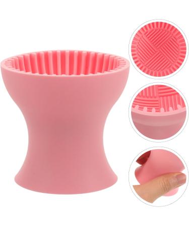 FOMIYES Makeup Brush Cleaner Cup Silicone Makeup Cleaning Brush Scrubber Bowl Cosmetic Brush Cleaning Pad Portable Brush Washing Tool Beauty Sponge Cleaner Pink - Buy Online on GoSupps.com
