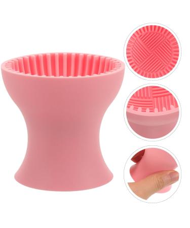 FOMIYES Silicone Makeup Brush Cleaner Cup - Portable Scrubber Bowl & Beauty Sponge Cleaning Tool in Pink - Buy Online on GoSupps.com