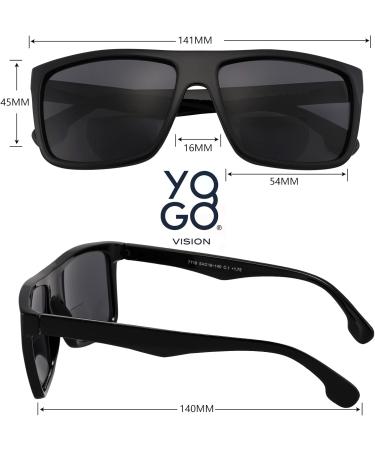 Yogo Vision Bifocal Reading Sunglasses for Men & Women - UV400 Classic Retro Style Readers Eyewear | 3 Pack +2.5 Black - Buy Online on GoSupps.com