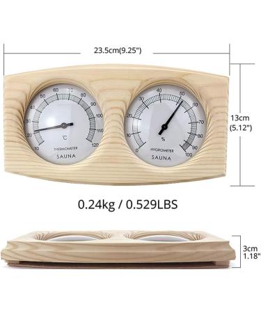 High-Quality 20-120 C Sauna Thermometer Hygrometer - Wooden Climate Measurement Tool for Sauna Rooms - Buy Online on GoSupps.com