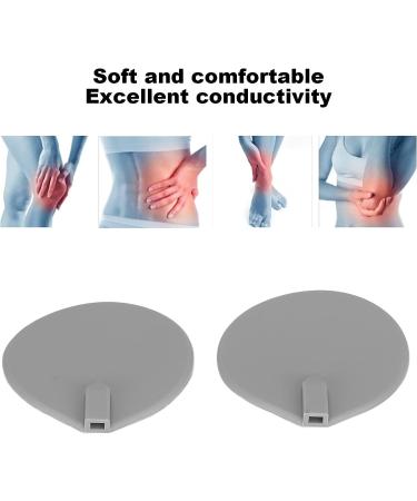 2pcs Reusable Electrode Pads for Electrical Stimulation - Round Soft Silicone Physiotherapy Accessories - Buy Online on GoSupps.com