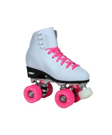 Epic Skates Epic Skates Classic White with Pink Wheels Roller Skates White US Size 7