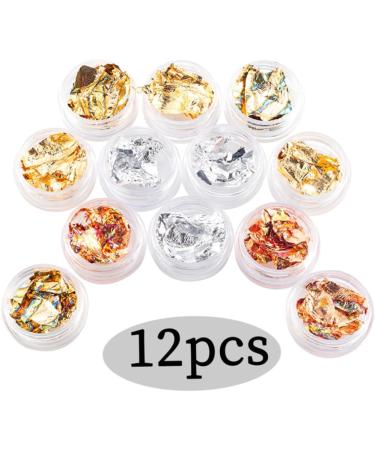 Gold Silver Manicure Paper Manicure Irregular Aluminum Foil Nail Paper Gold Silver Nail Decorative Paper Glitter Manicure Paper 12 Cans - Buy Online on GoSupps.com
