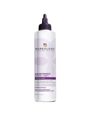 Pureology Color Fanatic Top Coat + Tone, High-Gloss Hair Toner | Hair Glaze for Color-Treated Hair | For Blonde Hair | 6.7 Fl Oz Purple - Buy Online on GoSupps.com