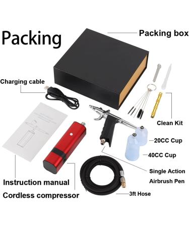 Paint Sprayer Cordless Airbrush Kit with Gravity Trigger Type Spray Gun for Art Model Body Paint Artist Makeup Nail Tattoos Cake Tools for Painting Ceilings Fences cabinets Tm80s Red B - Buy Online on GoSupps.com