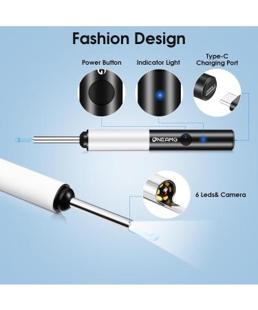 OneAMG 1920p HD Ear Wax Removal Otoscope - WiFi Endoscope with 6 LED Lights IP67 Waterproof Camera for Adults & Kids - Compatible with iPhone iPad Android - Buy Online on GoSupps.com