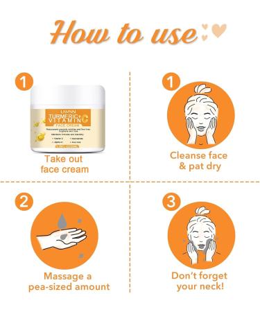 Turmeric Face Cream Vitamin C Face Cream Face Moisturiser Cream Dark Spot Remover for Face Natural Turmeric Face Moisturiser with Vitamin C Anti Aging Face Cream for Glowing Skin Firming - Buy Online on GoSupps.com
