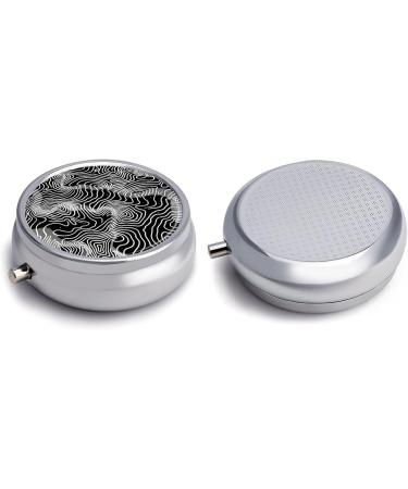 Buy Round Travel Pill Box - 3 Compartment Portable Medicine Organizer with Thin White Lines - Ideal for Purse & Pocket - International Shipping Available - Buy Online on GoSupps.com