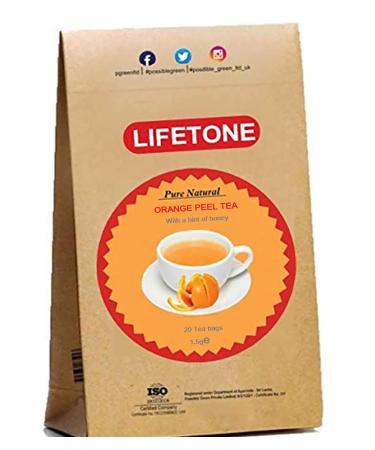 lifetone the tea for better life Orange Peel Honey Tea | Boosts Immunity | Blend with Honey | Skin Detox Tea | 20 Teabags