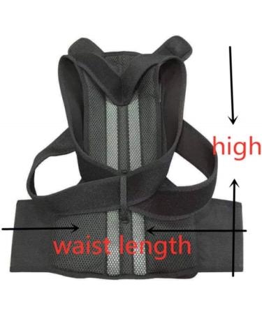 Waist Trainer Full Back Support Back Brace Posture Corrector Belt Shoulder Straightener Scoliosis Waist Cincher(X-Large) X-Large Black - Buy Online on GoSupps.com