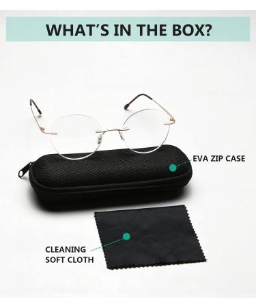 Eyekepper Large Frameless Reading Glasses - Stylish Round Rimless Reading Aid for Men & Women - International Shipping Available - Buy Online on GoSupps.com