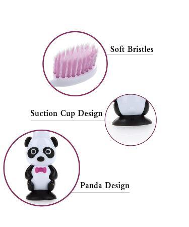 6 Pack Kids Panda Toothbrushes - Extra Soft BPA-Free with Suction Cup Storage - For Boys and Girls Toddler Toothbrush - Age 3 - Buy Online on GoSupps.com