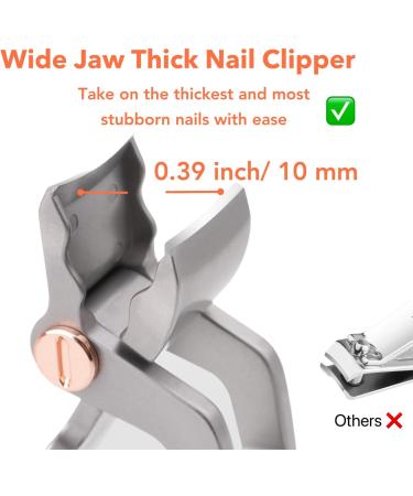 Ultra Compact Nail Clippers for Outdoor - Sharp Toenail Clipper for Thick Nails Premium Steel Nail Cutter Safe Trimmer with Catcher for Traveling Home Office - Buy Online on GoSupps.com