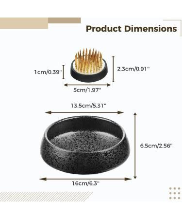 Homaisson Japanese Ikebana Kit - Ceramic Flower Vase & Frog Holder Set - Buy Online on GoSupps.com