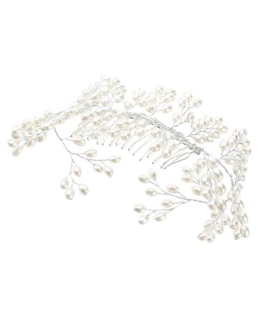 FRCOLOR Wedding Hair Comb bridal headpiece bridal hair comb women hair comb wedding accessories bride white Bridal Hair Accessories