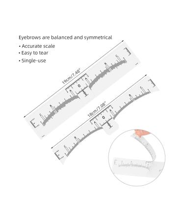 100pcs Disposable Brow Ruler - Transparent Microblading Stickers for Perfect Symmetrical Eyebrows | International Shipping - Buy Online on GoSupps.com