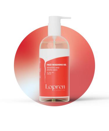 Lopren Facial Cleansing Gel for Sensitive Skin Chamomile & Aloe-Based Hydrating Face Wash Gentle Non-Irritating Cleanser with Plant Proteins Fragrance-Free 13.5 Fl Oz