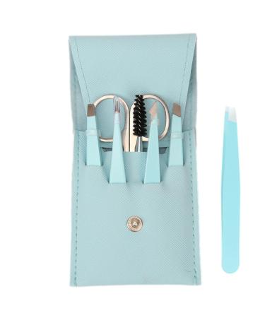 WOBBLO Eyebrow Grooming Eyebrow Care with Eyebrow Scissors 6 Pieces with Travel Case Eyebrow Scissors with Comb for Ingrown Hair Daily Hair Removal Blue Sorceress 6 Piece Set