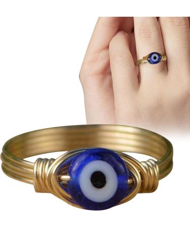 s for Women | Demon Eye for Women | Trendy Blue Eye Bead Handmade Dainty Silver Gold Wire Wrapped for Girls Fovolat Gold 7 - Buy Online on GoSupps.com