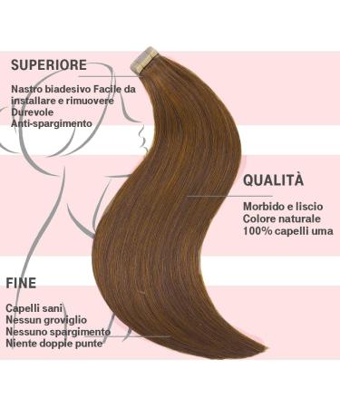 Hotlulana Tape-In Extensions Real Hair #10 - 20 Inch 50g Invisible 100% Natural Human Hair 20pcs Skin Weft - Buy Online on GoSupps.com