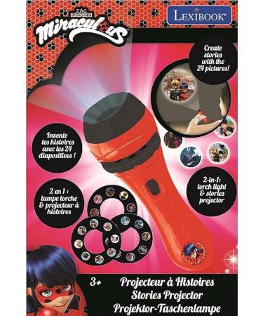 LEXIBOOK Miraculous Torch Light & Projector with 3 Discs - 24 Images | Tales of Ladybug & Cat Noir | Create Your Own Stories - Buy Online on GoSupps.com