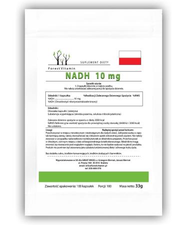 NADH - Forest Vitamin 10mg - 100 Capsules for Energy & Well-Being | International Shipping Available - Buy Online on GoSupps.com