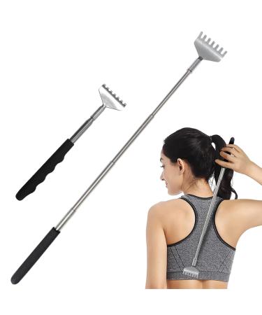 2 pieces of back scratch hand massager stainless steel steel steel telescopic back scratcher Telescopic scratch tool for adult men women (2PCs back scratcher)