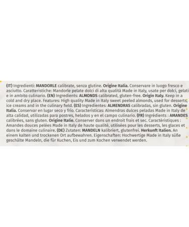 Sicilian shelled almonds selected for healthy snacking sweets pastries ice cream toppings milk cakes home or professional use 1kg pack - Buy Online on GoSupps.com