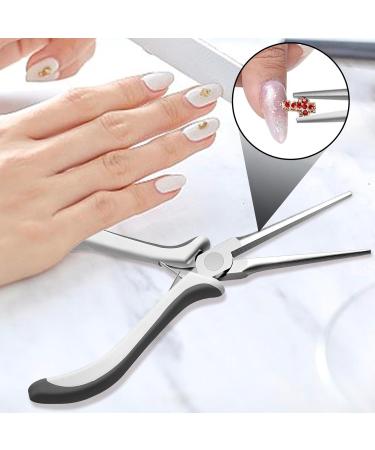 Besreey Tweezers for Stickers - Nail Form Shaping Tweezers Tip Tweezers Nippers Acrylic UV Gel Tips Sculpture Clip Nail Shaper Tool for Acrylic Gel Dark Gray Colour - Buy Online on GoSupps.com