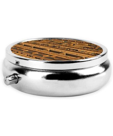 Egyptian Frescoes Round Pill Box - 3 Compartment Travel Organizer for Pills - Buy Online on GoSupps.com