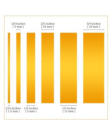 PETDCHEB 6 Rolls Fine Line Tape Set for Automotive Painting - 1/16 to 3/4 inches x 55 Yard Masking Tape Kit in Yellow - Buy Online on GoSupps.com