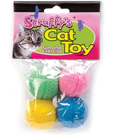 Boss Pet Scruff's Colorful Kitty Springy Foam Sponge Balls - 4 Pack, Multicolor - Buy Online on GoSupps.com