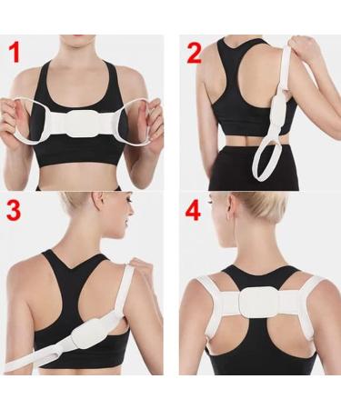 Posture Pro-Fix Neck and Shoulder Corrector Medium Black&White - Back Brace for Men, Women & Kids - Buy Online on GoSupps.com