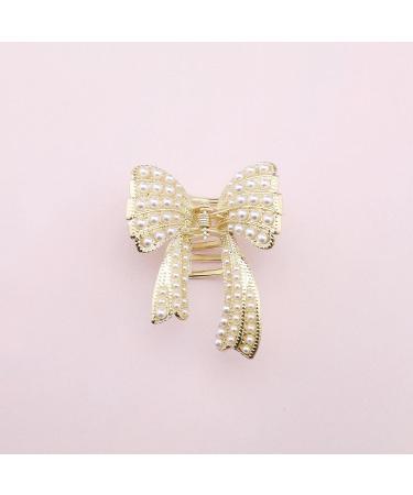 2PCS Delicate Pearl Bow Hair Claw Clips - Metal Hair Accessories for Girls and Women | DIY Headwear Accessory - Buy Online on GoSupps.com