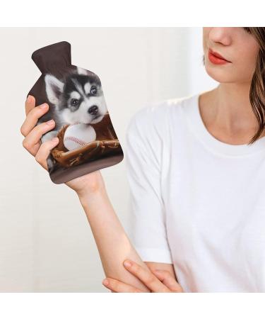 Baseball Husky Hot Water Bottle with Plush Cover - Cozy Hand Warmer for Adults & Kids | 26.5x15.3cm - International Shipping - Buy Online on GoSupps.com