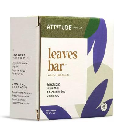 ATTITUDE Hand Wash Soap Bar EWG Verified Vegan and Plastic-free Body Care Herbal Musk 113 grams - Buy Online on GoSupps.com