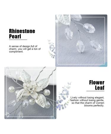Gorais Flower Bride Wedding Hair Pins - Silver Leaf Bridal Hair Pieces for Women and Girls (Pack of 3) - Buy Online on GoSupps.com