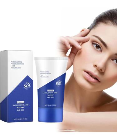 Sunscreen with Hyaluronic Acid SPF 50 Aqueous Solar Hyaluronic Acid Gel for Face Moisturizing Sunscreen Long Lasting Moisturizing Sweatproof for All Skin Types - Buy Online on GoSupps.com