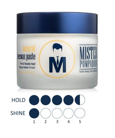 Mister Pompadour Natural Beeswax Matte Hair Paste | High Hold, No Shine | Water Based | 2oz - Buy Online on GoSupps.com