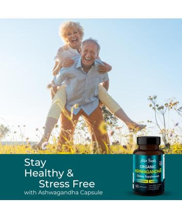 Active Bounty Organic Ashwagandha 1300mg with Black Pepper for Enhanced Absorption | Stress & Mood Support Calm & Relaxation Energy & Vitality | Vegan Non-GMO | 60 Capsules | Made in USA - Buy Online on GoSupps.com